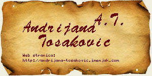 Andrijana Tošaković vizit kartica